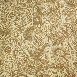 Brown Tropical Print Chanderi Fabric GT-25339