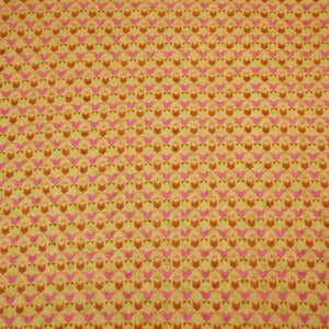 Orange & Pink Geometrical Print Chanderi Fabric GT-25343