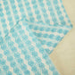 White & Blue Geometrical Print Chanderi Fabric GT-25347