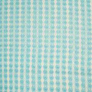 White & Blue Geometrical Print Chanderi Fabric GT-25347
