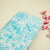 White & Blue Floral Patch Print Chanderi Fabric GT-25348