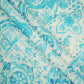 White & Blue Floral Patch Print Chanderi Fabric GT-25348