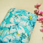 Blue Floral Print Chanderi Fabric GT-25350