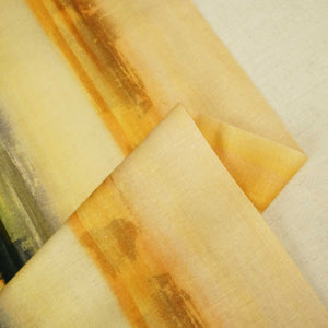 Mustrad Yellow Shibori Print Linen Fabric RM-25353