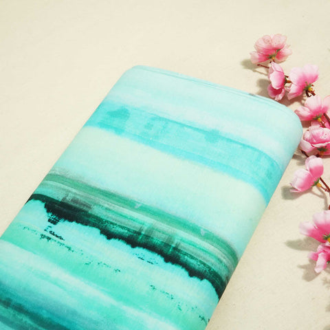 Sky Blue Shibori Print Linen Fabric RM-25354