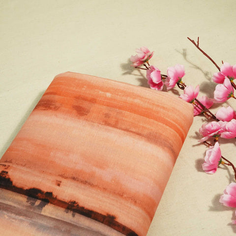 Brown Shibori Print Linen Fabric RM-25355