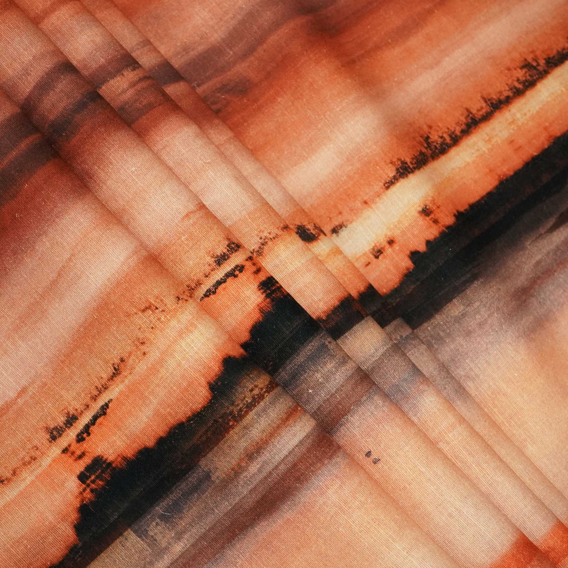 Brown Shibori Print Linen Fabric RM-25355