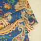Navy Blue Paisley Print Linen Fabric RM-25360
