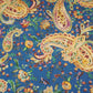 Navy Blue Paisley Print Linen Fabric RM-25360