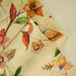 Beige Floral Print Linen Fabric RM-25363