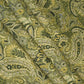 Grey & Green Paisley Print Linen Fabric RM-25365