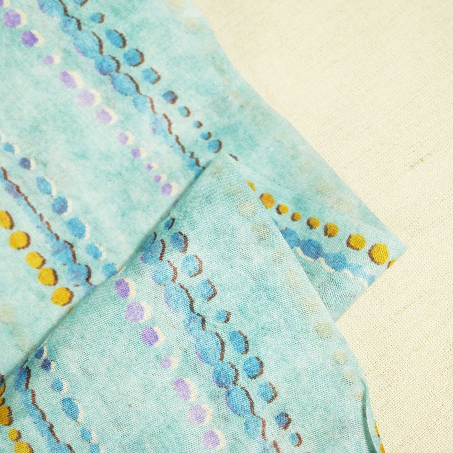 Blue Stripes Print Cotton Mulmul Fabric GT-25397