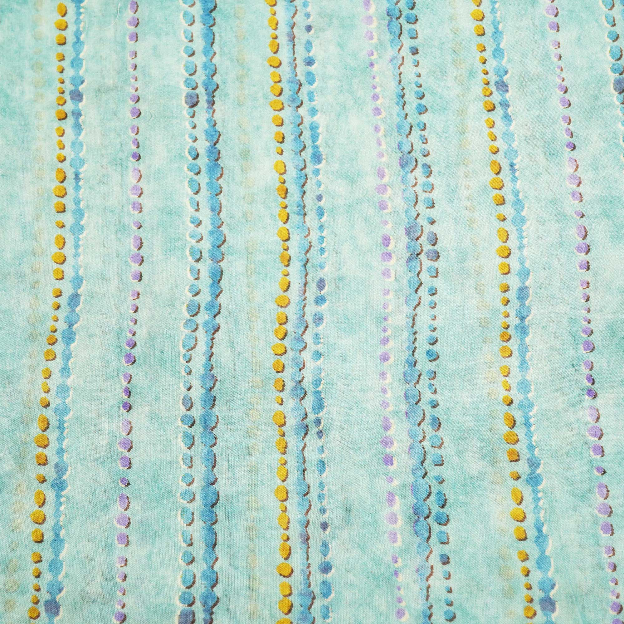 Blue Stripes Print Cotton Mulmul Fabric GT-25397