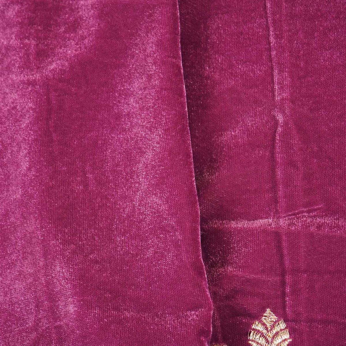 Pink Border Work Cutdana Velvet 9000 Fabric SC-28254 - TradeUNO