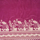 Pink Border Work Cutdana Velvet 9000 Fabric SC-28254