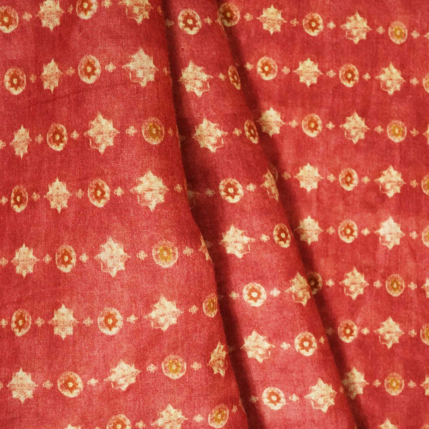 Red Floral Print Cotton Mulmul Fabric GT-25405