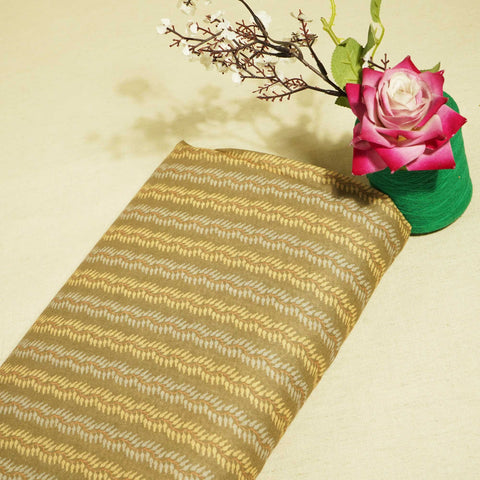 Grey & Green Floral Print Cotton Mulmul Fabric GT-25410