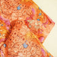 Orange & Multicolor Floral Print Cotton Mulmul Fabric GT-25439