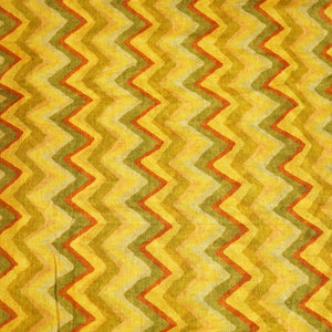 Green & Multicolor Chevron Print Cotton Mulmul Fabric GT-25449