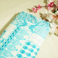 White & Sky Blue Floral Print Cotton Mulmul Fabric GT-25450