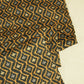 Brown and Grey Geometrical Print Cotton Mulmul Fabric GT-25465