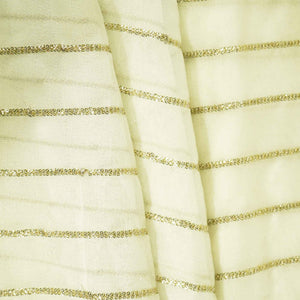 White & Golden Sequins Georgette Fabric WI-25475