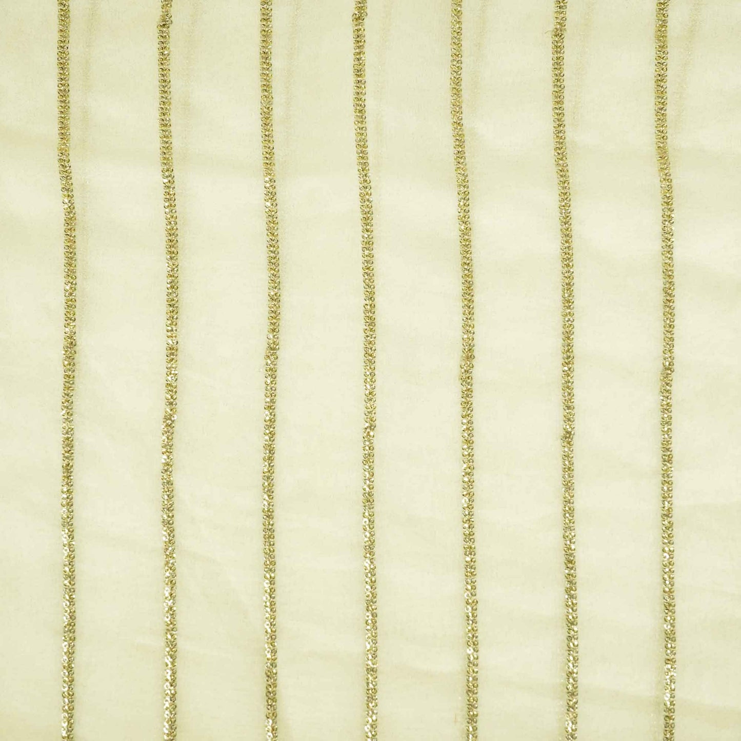 White & Golden Sequins Georgette Fabric WI-25475
