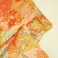 Peach Pink Floral Cutdana Embroidery Satin Chiffon Fabric GT-25476