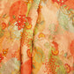 Peach Pink Floral Cutdana Embroidery Satin Chiffon Fabric GT-25476