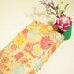 Yellow Multicolor Floral Cutdana Mirror Embroidery Satin Chiffon Fabric GT-25477