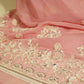 Pink Floral Cutdana & Sequins Embroidery Organza Fabric GT-25487