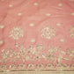 Pink Floral Cutdana & Sequins Embroidery Organza Fabric GT-25487