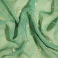 Green Floral Cutdana & Sequins Embroidery Organza Fabric GT-25488