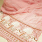 Pink Cutdana & Sequins Embroidery Organza Fabric GT-25489