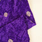 Royal Blue Floral Cutdana Crushed Velvet Fabric SC-28255