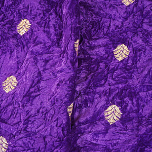 Royal Blue Floral Cutdana Crushed Velvet Fabric SC-28255 - TradeUNO
