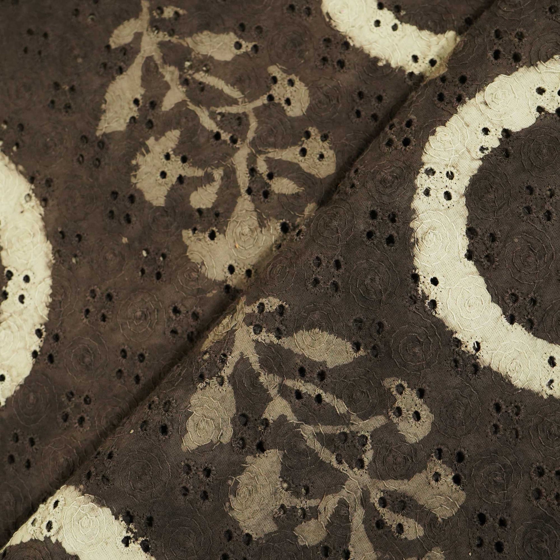Brown Handblock Print Cotton Fabric CG-25500