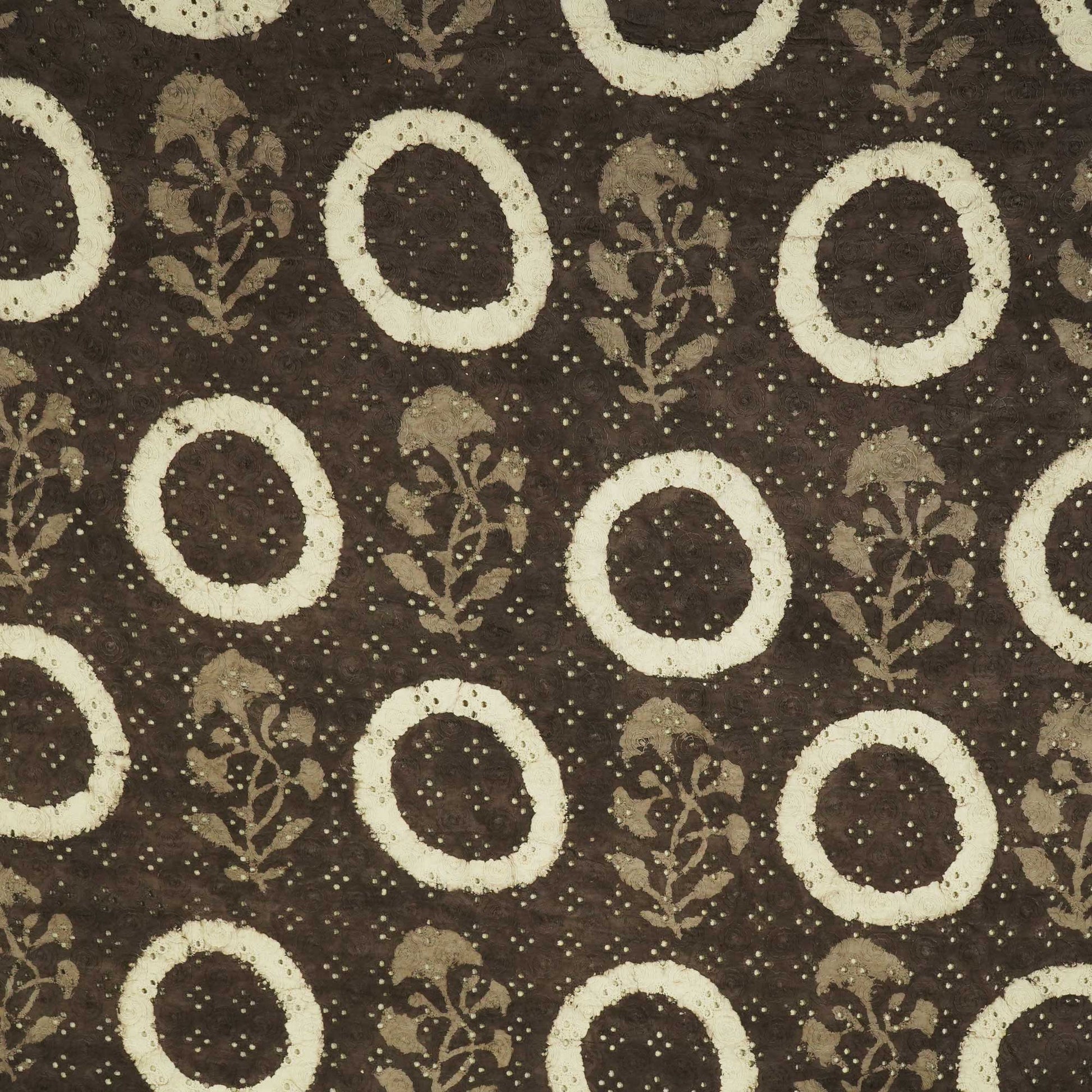 Brown Handblock Print Cotton Fabric CG-25500