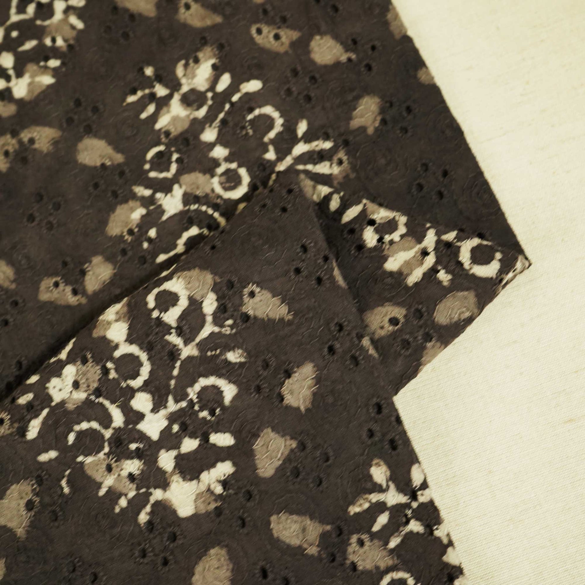 Brown Handblock Print Cotton Fabric CG-25502
