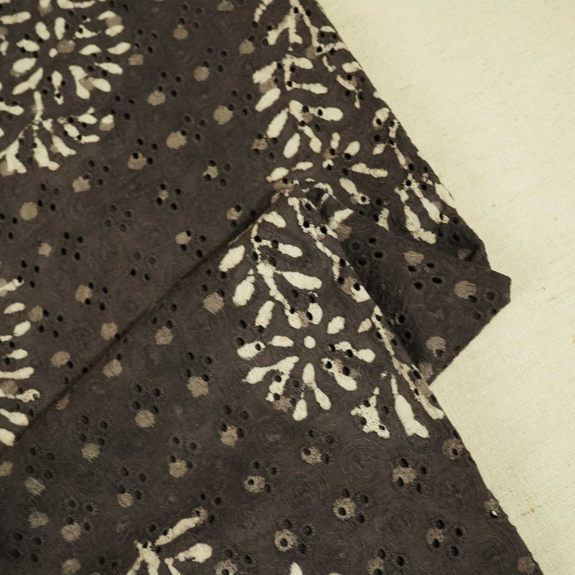 Brown Handblock Print Cotton Fabric CG-25503