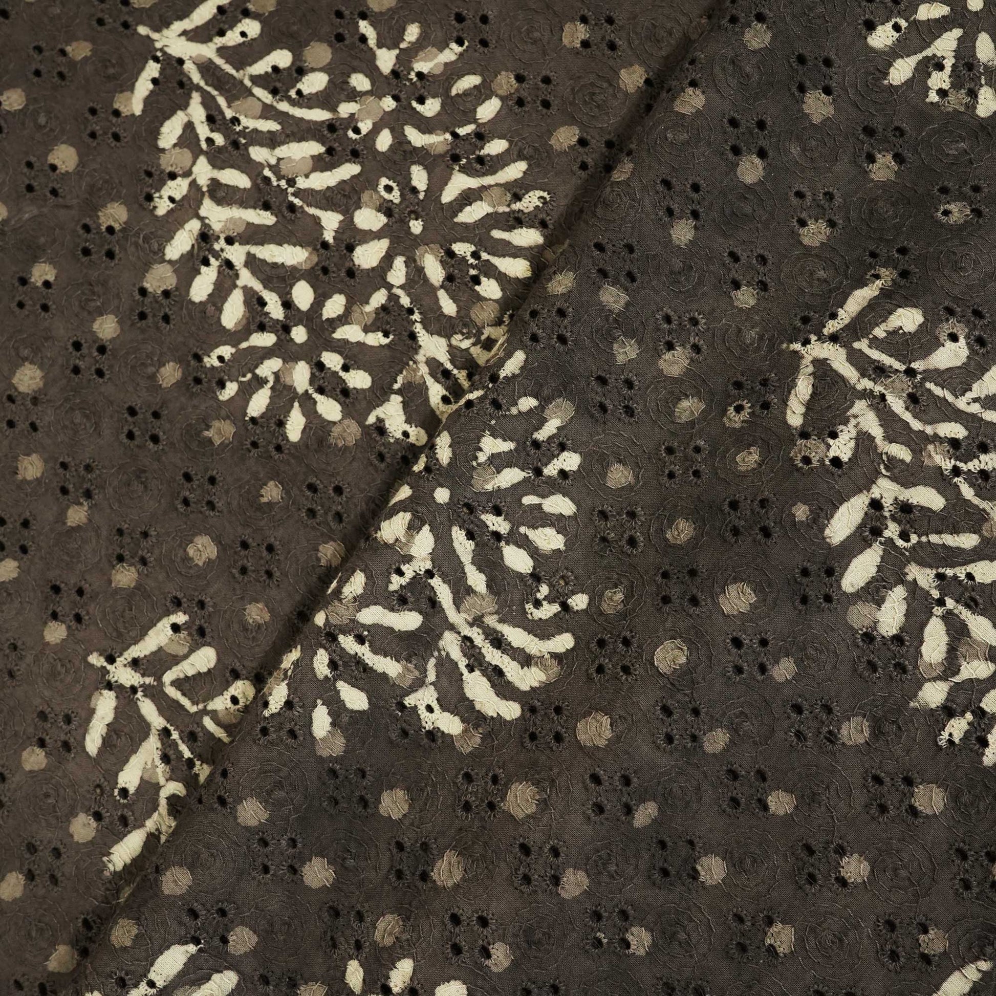 Brown Handblock Print Cotton Fabric CG-25503