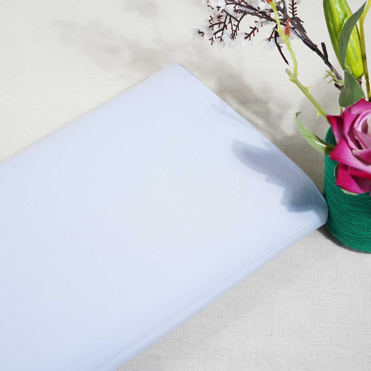 Ice Blue Solid Poplin Fabric SI-25511