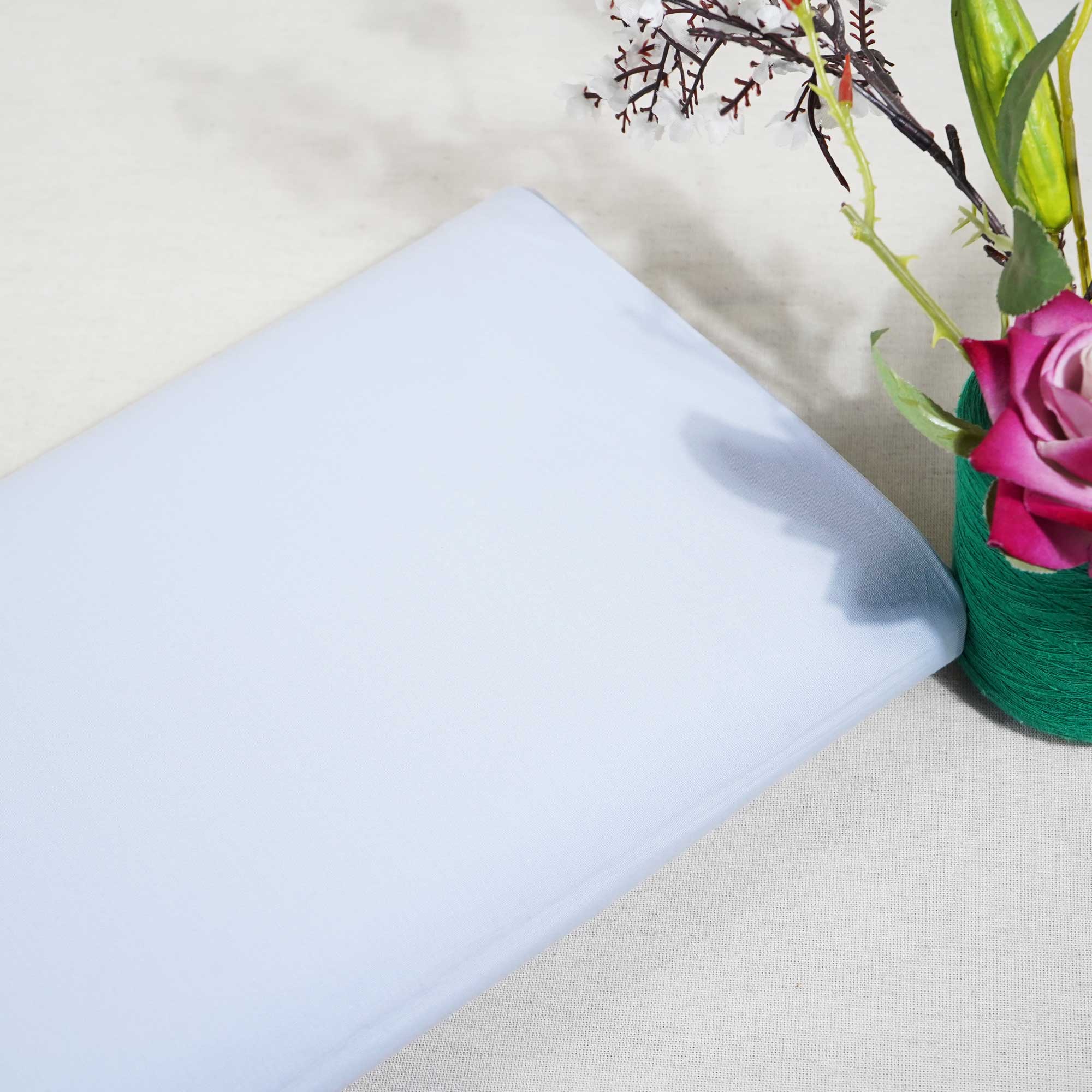 Ice Blue Solid Poplin Fabric SI-25511