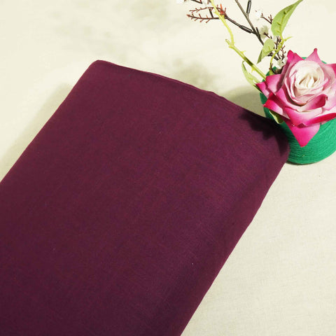 Dark Purple Solid Fabric Cotton Linen Slub SG-25518