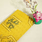 Mustard Yellow Ajrakh Print Cotton Schiffli Fabric CG-25530