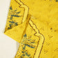 Mustard Yellow Ajrakh Print Cotton Schiffli Fabric CG-25530