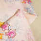 Peach Pink Floral Cutdana Embroidery Cotton Linen Fabric GT-25546