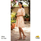 Peach and Multicolor Stripes Cutdana Embroidery Cotton Linen Fabric GT-25548