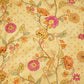 Light Orange Floral Mirror & Cutdana Embroidery Cotton Linen Fabric GT-25549