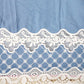 Blue Schiffli On Border Cotton Denim Fabric AF-25856